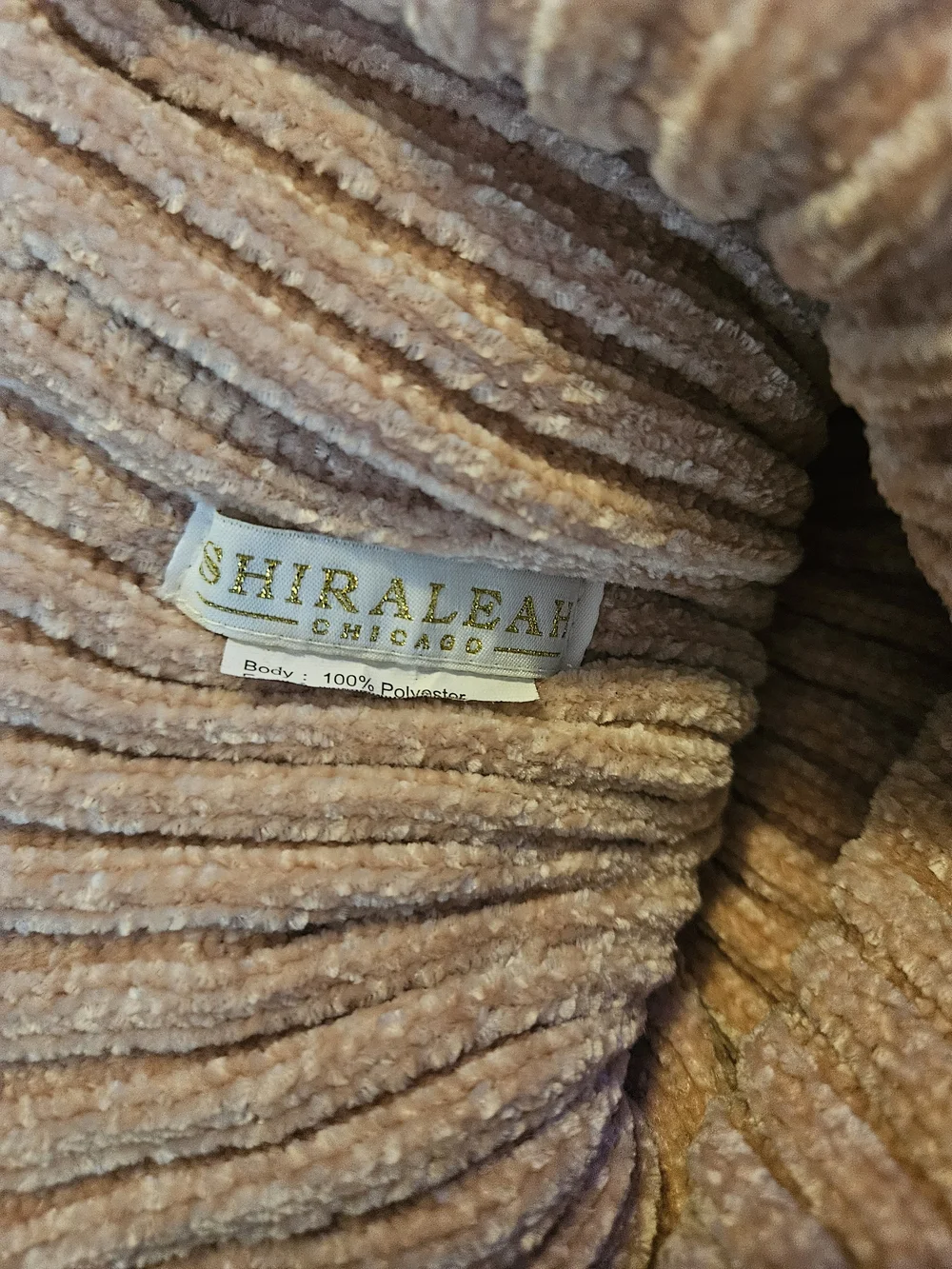 Shiraleah Blush Pink Ribbed Plush Scarf
